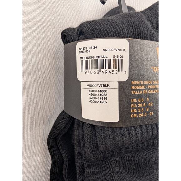 NWT Vans Classic Ankle Socks 3 Pack in Black sz 6.5 - 9 - Picture 4 of 6